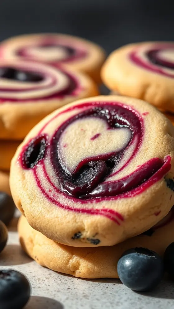 Blueberry Cheesecake Swirl Cookies