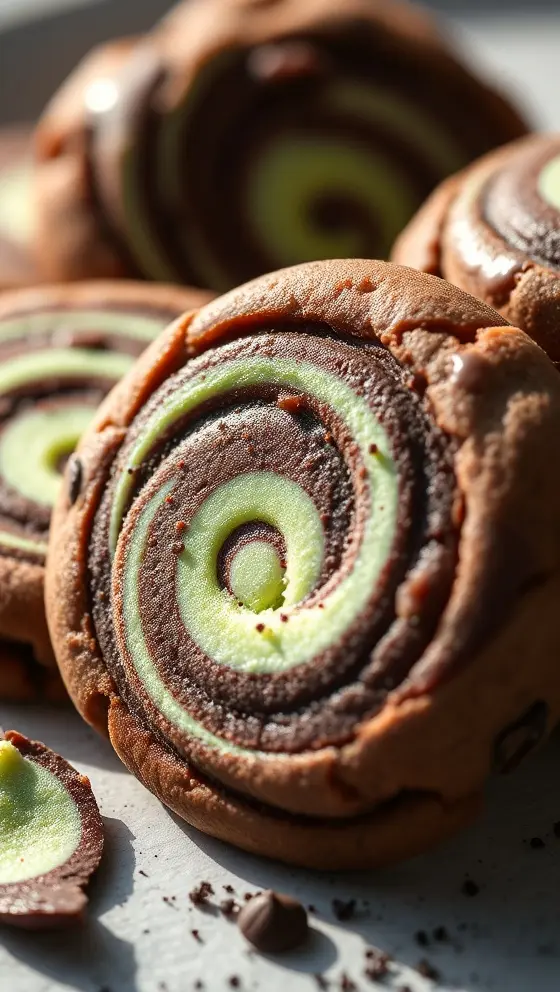 Chocolate Mint Swirl Cookies