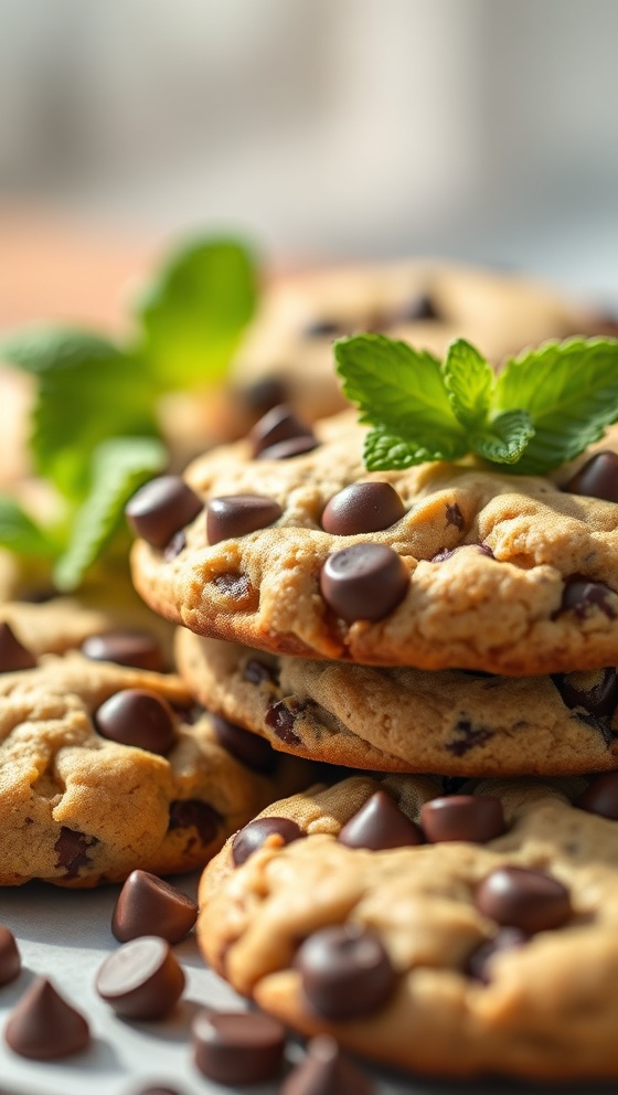 Minty Chocolate Chip Cookies