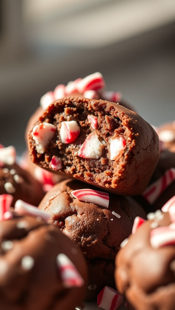 Peppermint Cocoa Cookie Bites