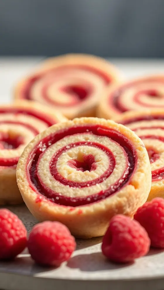 Raspberry Shortbread Swirls
