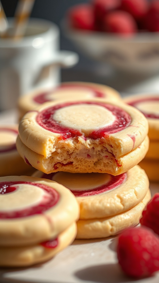 Raspberry Swirl Shortbread Cookies