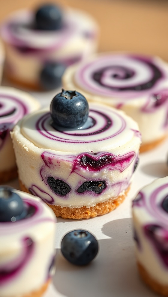 Swirled Blueberry Cheesecake Bites