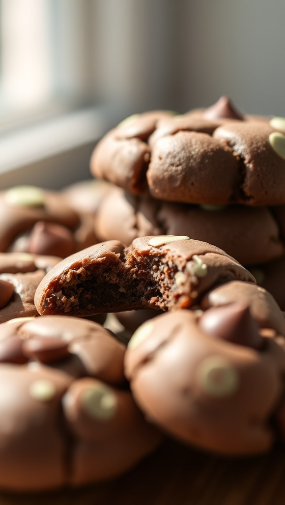 Mint Chocolate Blossom Cookies