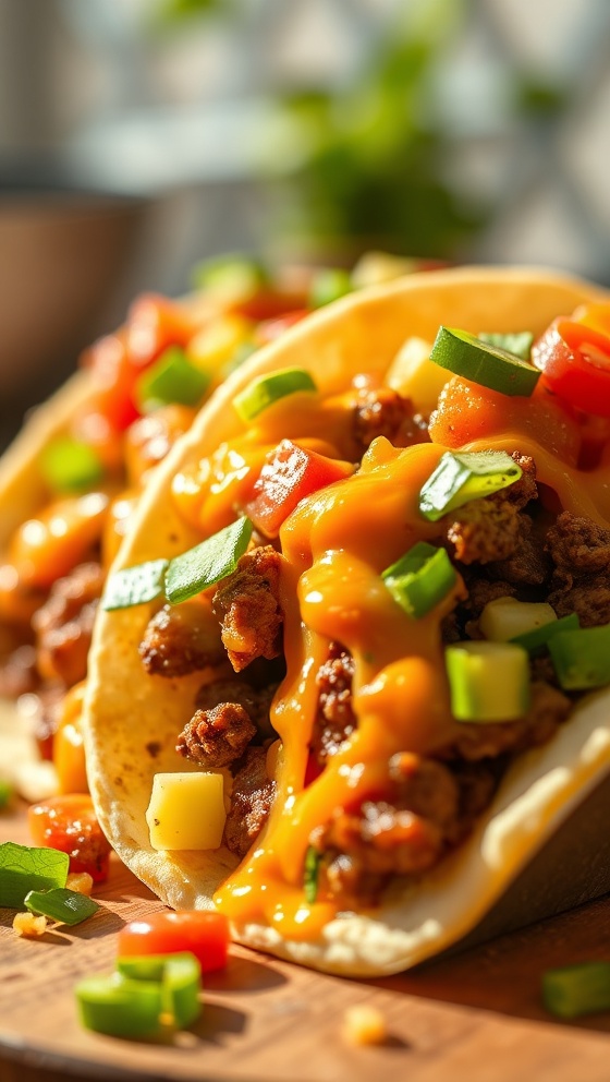 Cheesy Beef Street Tacos