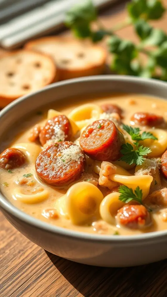 Creamy Parmesan Italian Sausage Ditalini Soup