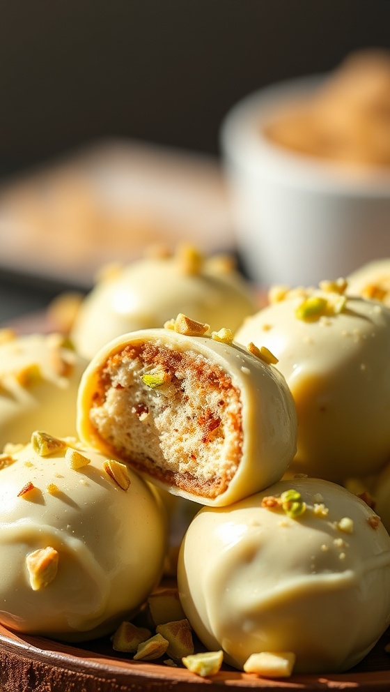 Creamy Pistachio Cheesecake Truffles