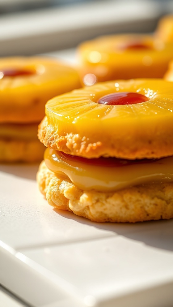 Mini Pineapple Upside Down Cookies