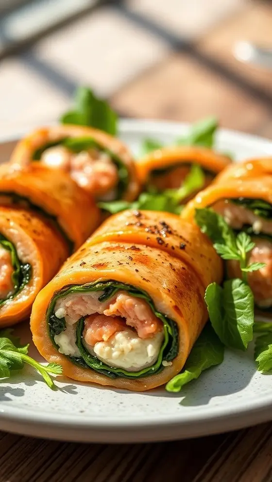 Spinach and Feta Stuffed Salmon Pinwheels