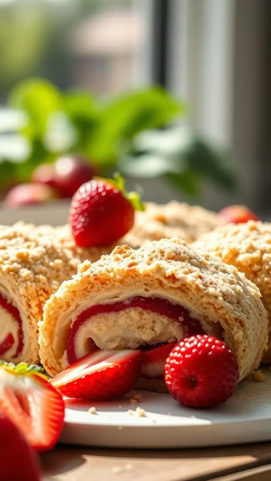 Strawberry Cream Cheese Crumble Rolls