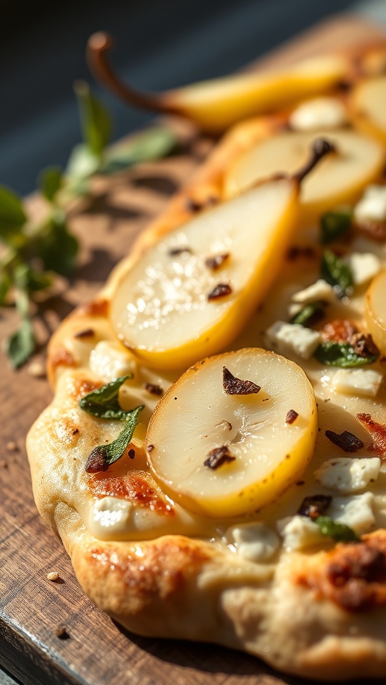 Pear and Gorgonzola Flatbread