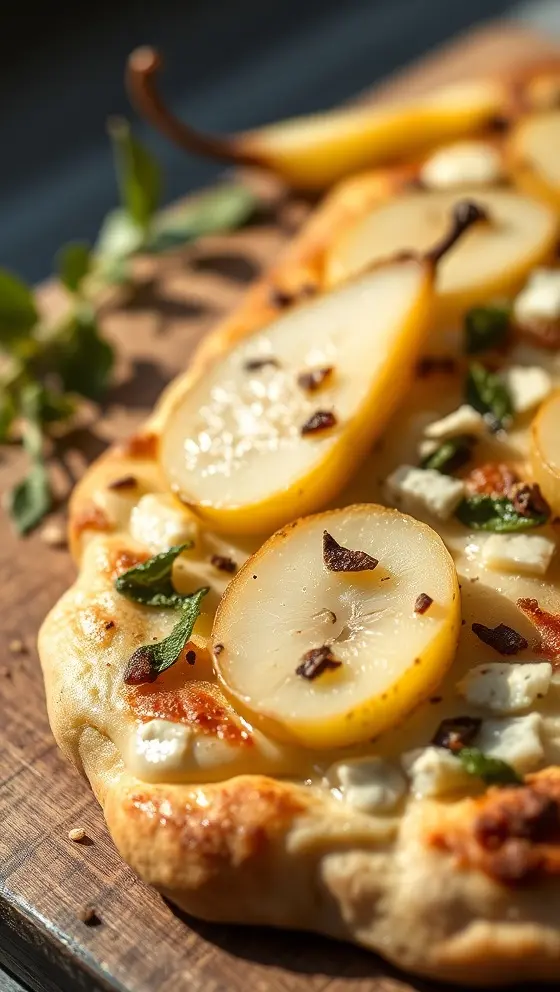 Pear and Gorgonzola Flatbread